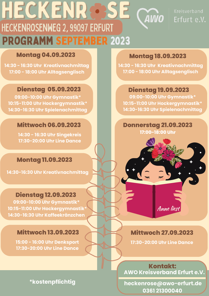 Programm September Heckenrose